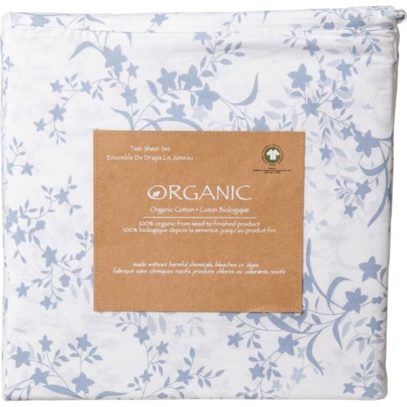 Organic 100% Organic Cotton Floral Vines Sheet Set - Twin, Multicolored - MULTI ( )