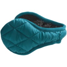 180s Quilted Down Ear Warmers - Insulated, Faux-Fur Lining (For Women) in Turquoise - Closeouts
