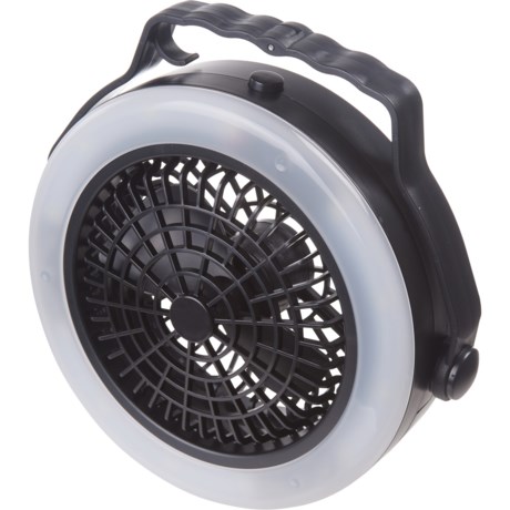 CAMPING OUTDOOR EQUIPMENT 2-in-1 Camping Fan with LED Light - BLACK ( )