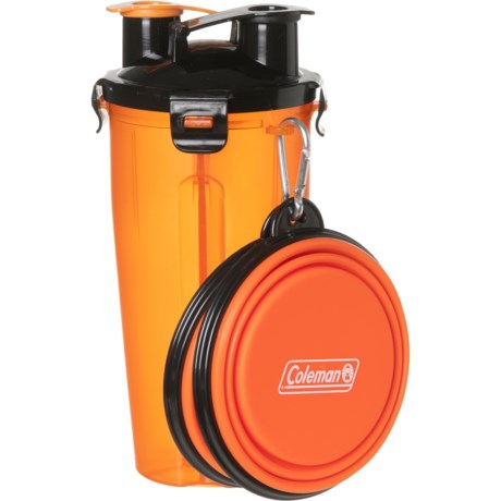 Coleman 2-in-1 Pet Food and Water Container with Bowls - 3-Piece Set - ORANGE ( )