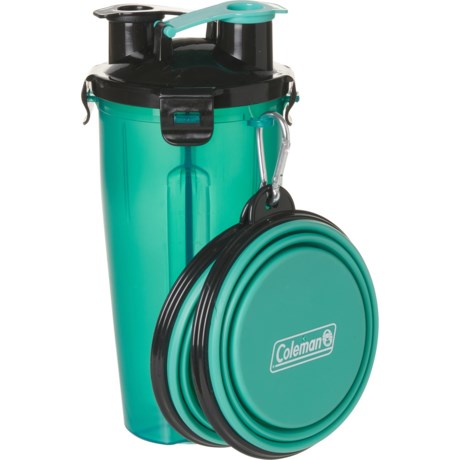 Coleman 2-in-1 Pet Food and Water Container with Bowls - 3-Piece Set - TEAL ( )