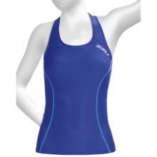 2XU Active Tri Singlet Tank Top - Built-In Shelf Bra (For Women) in Bondi Blue/Coastal Blue - Closeouts
