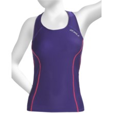 2XU Active Tri Singlet Tank Top - Built-In Shelf Bra (For Women) in Deep Purple/Blister Pink - Closeouts
