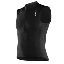 2XU Active Tri Singlet Tank Top - Zip Neck (For Men) in Black - Closeouts