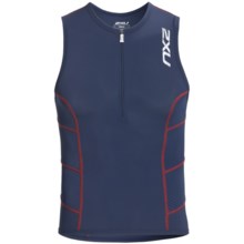 2XU Comp Tri Singlet Top (For Men) in Indigo/Venere Red - Closeouts