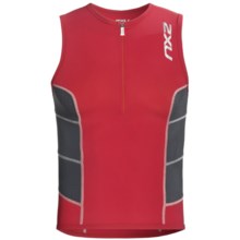 2XU Comp Tri Singlet Top (For Men) in Venere Red/Charcoal - Closeouts