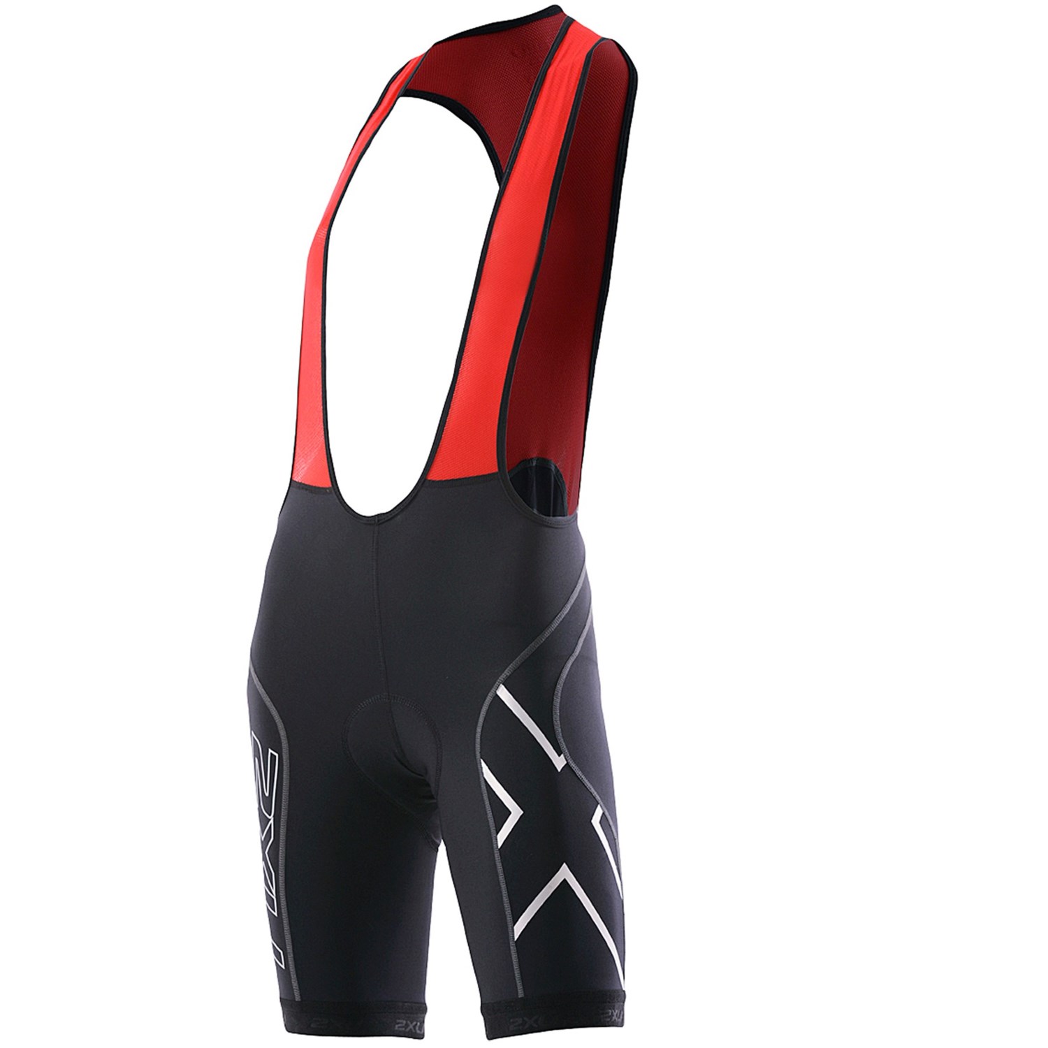 2XU Compression Cycling Bib Shorts - UPF 50+ (For Women) in Black/Red