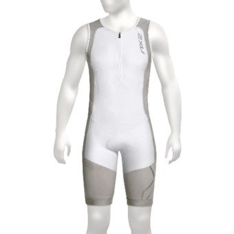 2XU Compression Tri Suit (For Men) in White/Grey