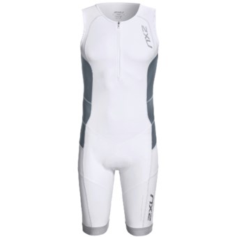 2XU Long Distance Tri Suit (For Men) in White/Steel