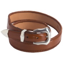 3D Western Leather Belt (For Men) in Cognac - Closeouts