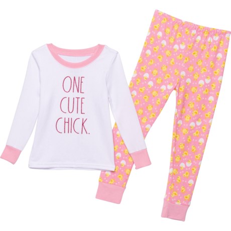 Rae Dunn ?One Cute Chick? Basic Snug-Fit Pajamas - Long Sleeve (For Little Girls) - ONE CUTE CHICK (2T )