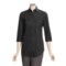 A Woman Stretch Cotton Tunic Shirt - 3/4 Sleeve (For Women) in Black