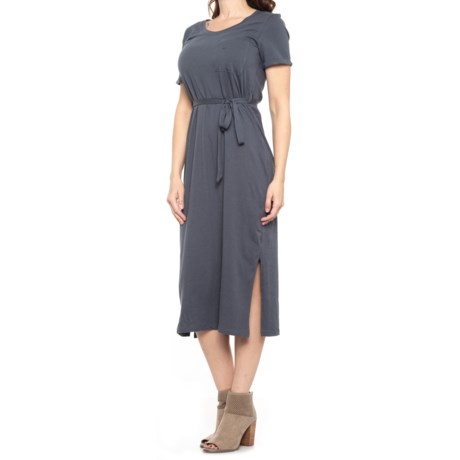 CandC California Abigail Midi Dress - Short Sleeve (For Women) - OMBRE BLUE (S )