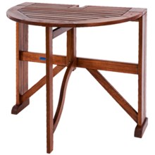 Acacia Wood Half-Round Gateleg Table - 36" in See Photo - Closeouts