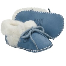 Acorn Baby Ewey Moc Slippers - Sheepskin-Wool (For Toddlers) in Warm Blue - Closeouts