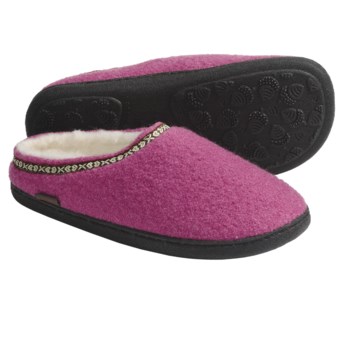 Acorn Boiled Wool Mule Slippers (For Women) in Winter Pink
