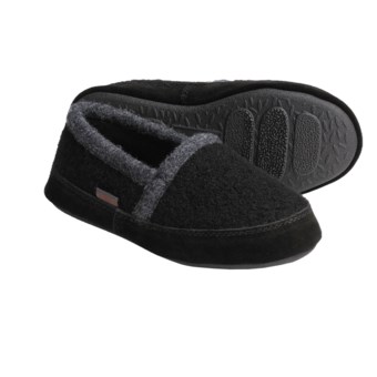 Acorn Cozy Moc Slippers - Boiled Wool (For Boys) in Black