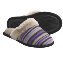Acorn Fleece Scuff Slippers (For Women) in Fun Stripe - Closeouts
