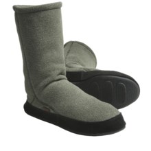 Acorn Fleece Slipper Socks (For Men) in Moss Heather - Closeouts