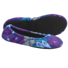 Acorn Fleece Travel Ballet Slippers (For Women) in Ikat Imperial - Closeouts