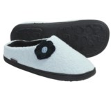 Acorn Flower Mule Slippers - Boiled Wool, Fleece Lining (For Women)