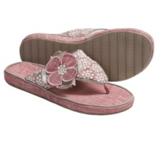 Acorn Grace Thong Slippers - Fleece Lining (For Women) in Rose Linen - Closeouts