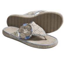Acorn Grace Thong Slippers - Fleece Lining (For Women) in Sandstone Linen - Closeouts