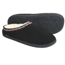 Acorn Mule Slippers - Boiled Wool (For Men) in Black - Closeouts