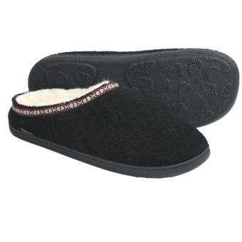 Acorn Mule Slippers - Boiled Wool (For Men) in Black