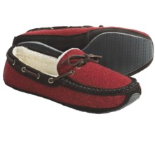 Acorn Ragg Time Moc Slippers - Sherpa Fleece Lining (For Men) in Red Ragg Wool - Closeouts