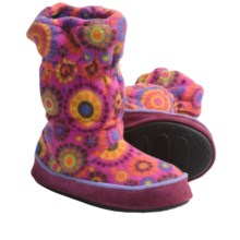 Acorn Roxie Boot Slippers - Fleece (For Girls) in Pink Dots - Closeouts
