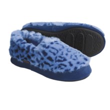 Acorn Tex Moc Slippers (For Girls) in Blue Ocelot - Closeouts