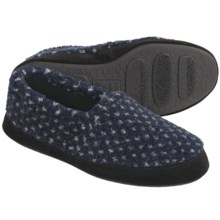 Acorn Textured Moc Slippers - Fleece Lining (For Men) in Navy Snow - Closeouts