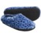 Acorn Velvet Mule Slippers - Slip-Ons (For Women) in Blue Ocelot