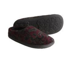 Acorn Velvet Mule Slippers - Slip-Ons (For Women) in Burgundy Tapestry - Closeouts