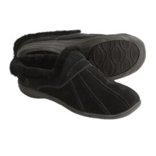 Acorn Vesta Suede Mule Slippers - Sheepskin Lining (For Women) in Black - Closeouts