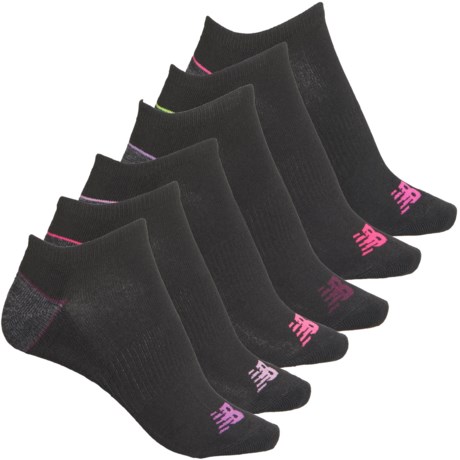 New Balance Active Cushion Low-Cut Socks - 6-Pack, Below the Ankle (For Women) - BLACK (M )