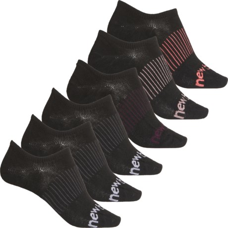 New Balance Active Liner Socks - 6-Pack, Below the Ankle (For Women) - BLACK (M )
