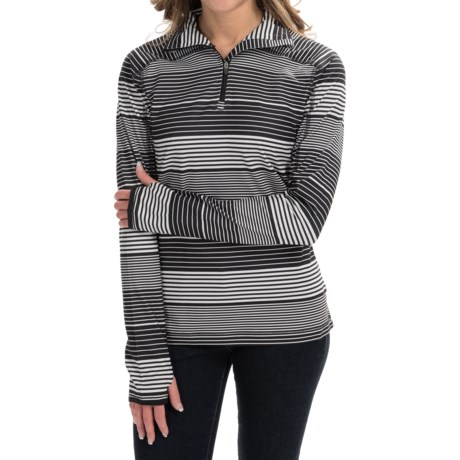 Active Pullover Shirt Zip Neck, Long Sleeve (For Women)