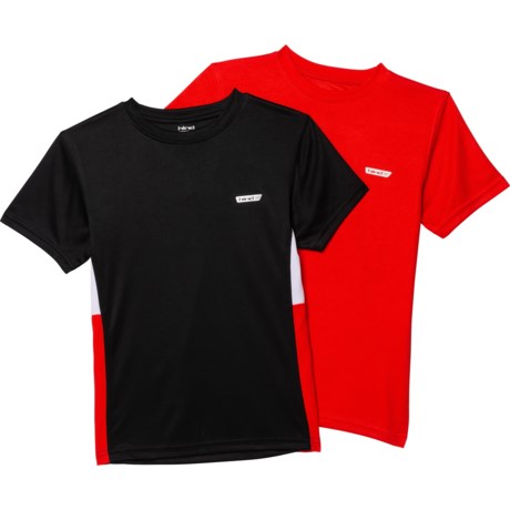 Hind Active T-Shirt - 2-Pack, Short Sleeve (For Big Boys) - BLACK/RED (10/12 )