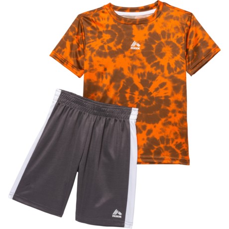 RBX Active T-Shirt and Shorts Set - Short Sleeve (For Little Boys) - VIBRANT ORANGE (7 )