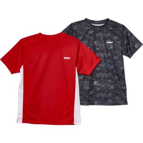 Hind Active T-Shirts - 2-Pack, Short Sleeve (For Big Boys) - RED/BLACK (14/16 )