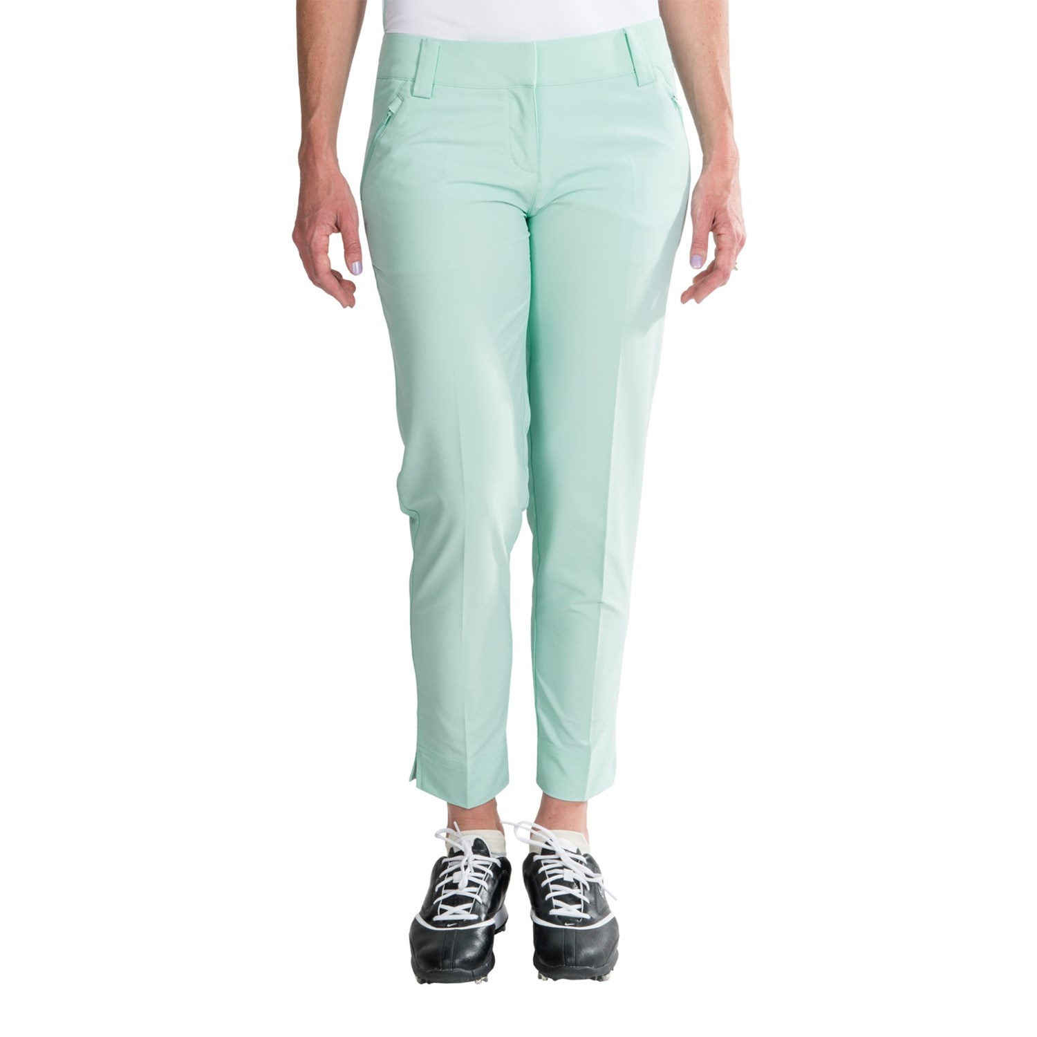 Adidas Golf Contrast Cropped Pants (For Women) in Fresh Green/White