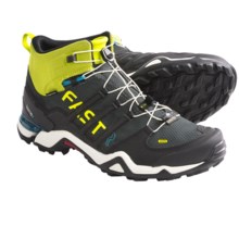 Adidas Outdoor Terrex Fast R Mid Gore-Tex® Hiking Shoes - Waterproof (For Men) in Solid Grey/Black/Lab Lime - Closeouts