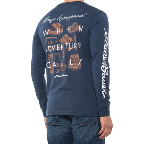 Eddie Bauer Adventure Calls Tent Gear T-Shirt - Long Sleeve (For Men) - SOFT INDIGO (S )