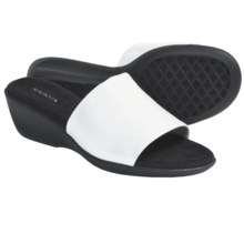 Aerosoles Badminton Slide Sandals - Wedge Heel (For Women) in White Pu - Closeouts