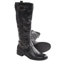 Aerosoles Ride Line Tall Riding Boots - Faux Leather (For Women) in Black Pu - Closeouts