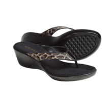 Aerosoles Wide Eyes Wedge Thong Sandals (For Women) in Leopard Combo - Closeouts