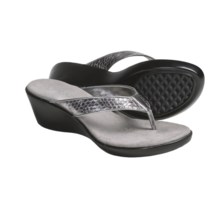Aerosoles Wide Eyes Wedge Thong Sandals (For Women) in Silver Combo - Closeouts