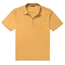 Agave Denim Amplitude Slub Zip Polo Shirt - Short Sleeve (For Men) in Amber Gold - Closeouts